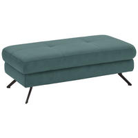 HOCKER in Textil Türkis  - Türkis/Schwarz, Design, Textil/Metall (130/47/65cm) - Beldomo System