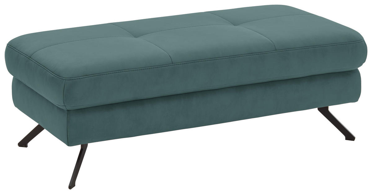 HOCKER in Textil Türkis  - Türkis/Schwarz, Design, Textil/Metall (130/47/65cm) - Beldomo System