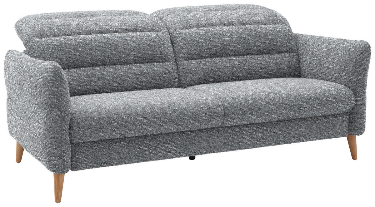 2-SITZER-SOFA in Webstoff Blaugrau  - Eiche Bianco/Blaugrau, Design, Holz/Textil (192-220/85-106/98-112cm) - Dieter Knoll