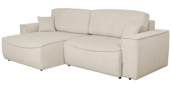 ECKSOFA Naturfarben Cord  - Schwarz/Naturfarben, KONVENTIONELL, Kunststoff/Textil (148/265cm) - Carryhome