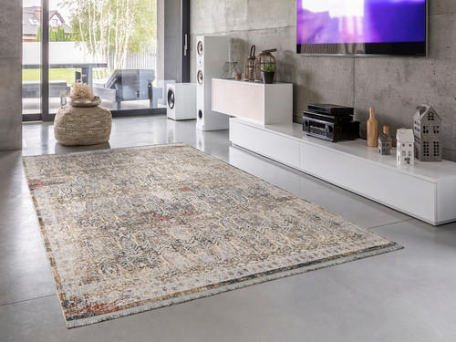 VINTAGE-TEPPICH 133/190 cm Blau, Beige - Blau/Beige, Design, Textil (133/190cm) - Novel