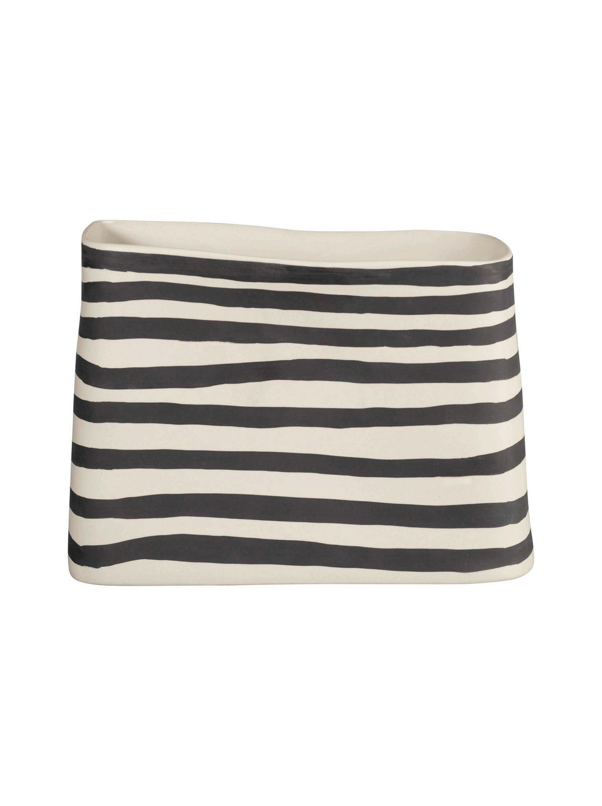 VÁZA, keramika, 17 cm - čierna/biela, Basics, keramika (17cm) - ASA