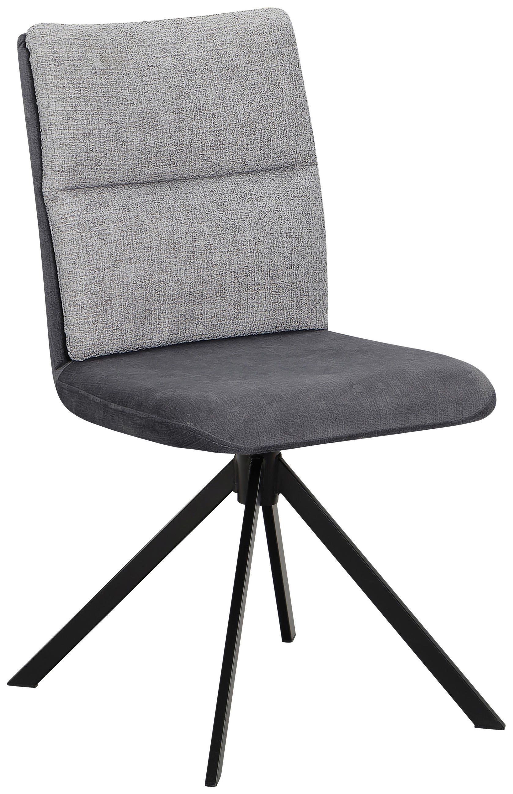 STUHL Webstoff, Mikrofaser Grau, Schwarz  - Hellgrau/Schwarz, KONVENTIONELL, Textil/Metall (47,5/92/59cm) - Cantus