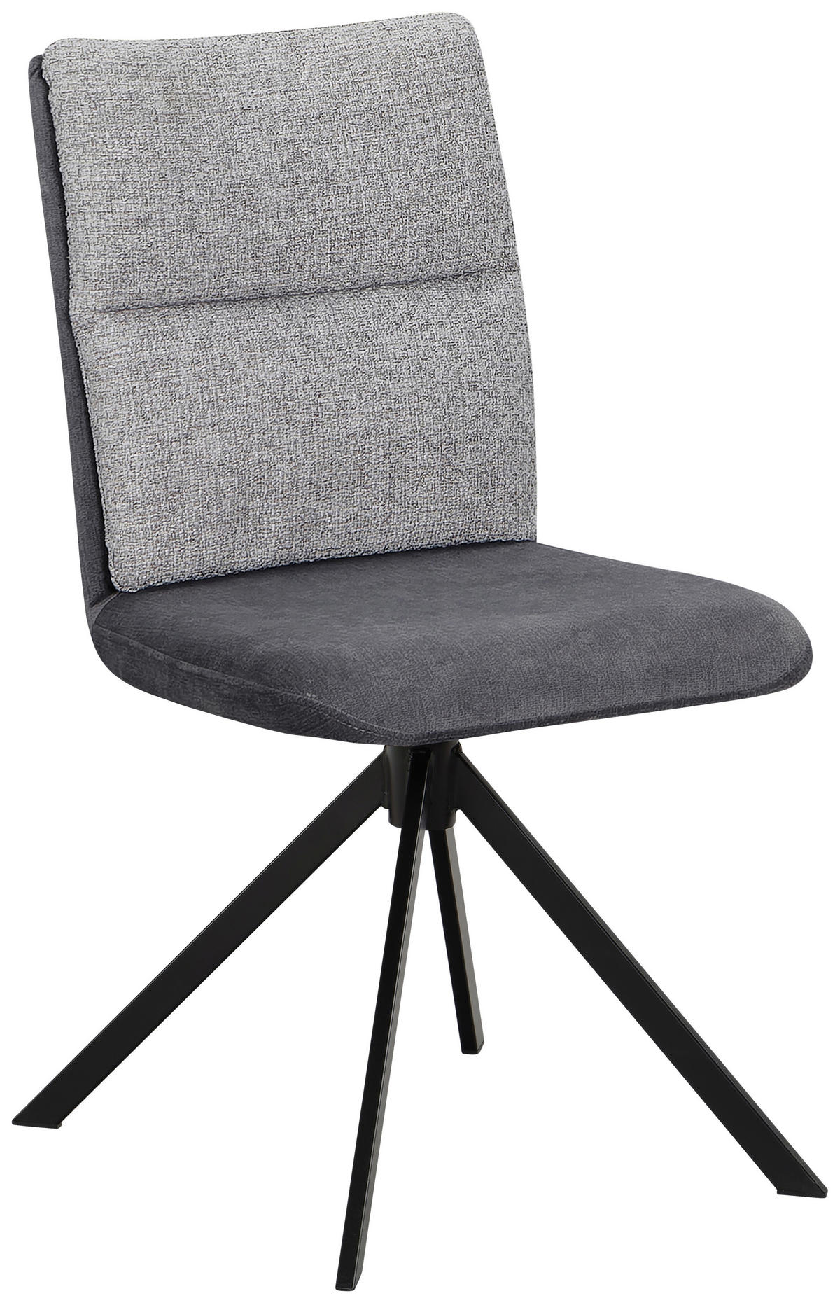 STUHL Webstoff, Mikrofaser Grau, Schwarz  - Hellgrau/Schwarz, KONVENTIONELL, Textil/Metall (47,5/92/59cm) - Cantus