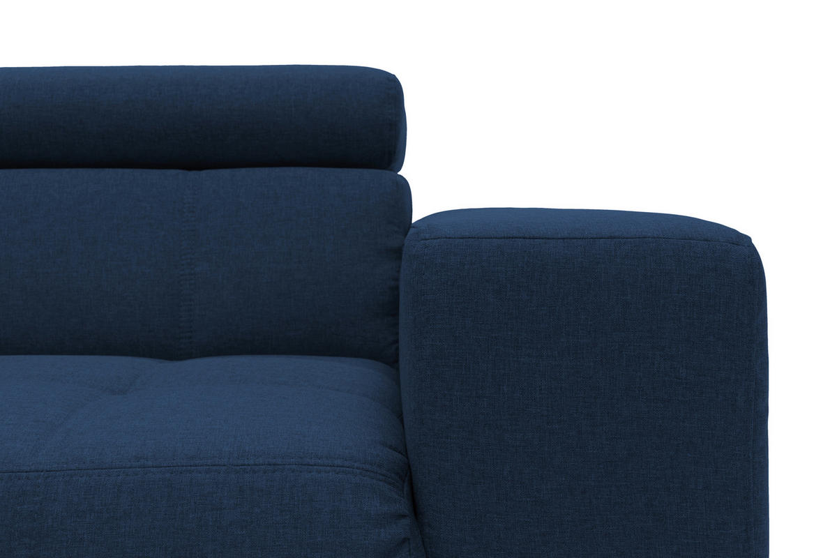 ECKSOFA Dunkelblau Webstoff  - Schwarz/Dunkelblau, Design, Textil/Metall (175/292cm) - MID.YOU