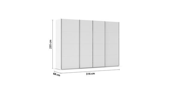 SCHWEBETÜRENSCHRANK 316/235/68 cm 4-türig Weiß  - Chromfarben/Weiß, Design, Holzwerkstoff/Metall (316/235/68cm) - Novel