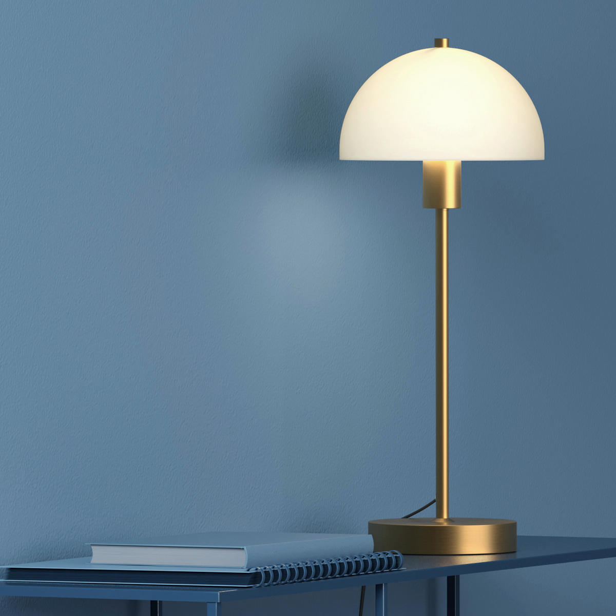 TISCHLEUCHTE Vienda 20/50 cm  - Messingfarben/Opal, Basics, Glas/Metall (20/50cm) - Belid