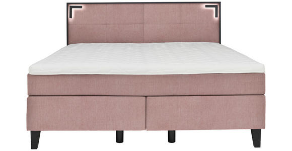 BOXSPRINGBETT 160/200 cm  in Rosa  - Schwarz/Rosa, Design, Holz/Textil (160/200cm) - Hom`in