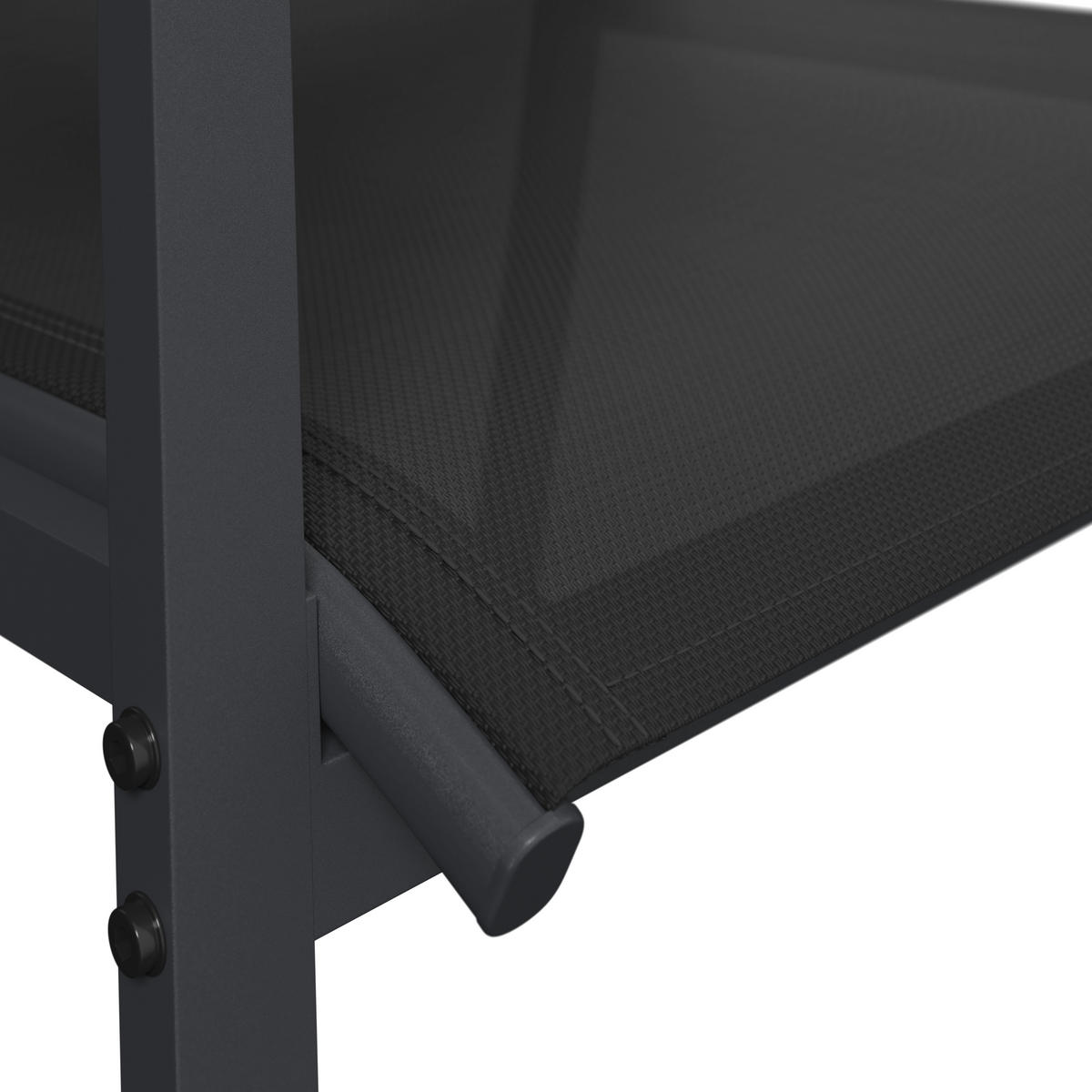 GARTENTISCHGRUPPE beschichtet Stahl  - Dunkelgrau/Naturfarben, MODERN, Glas/Kunststoff (150/75.5/90cm) - Ambia Garden