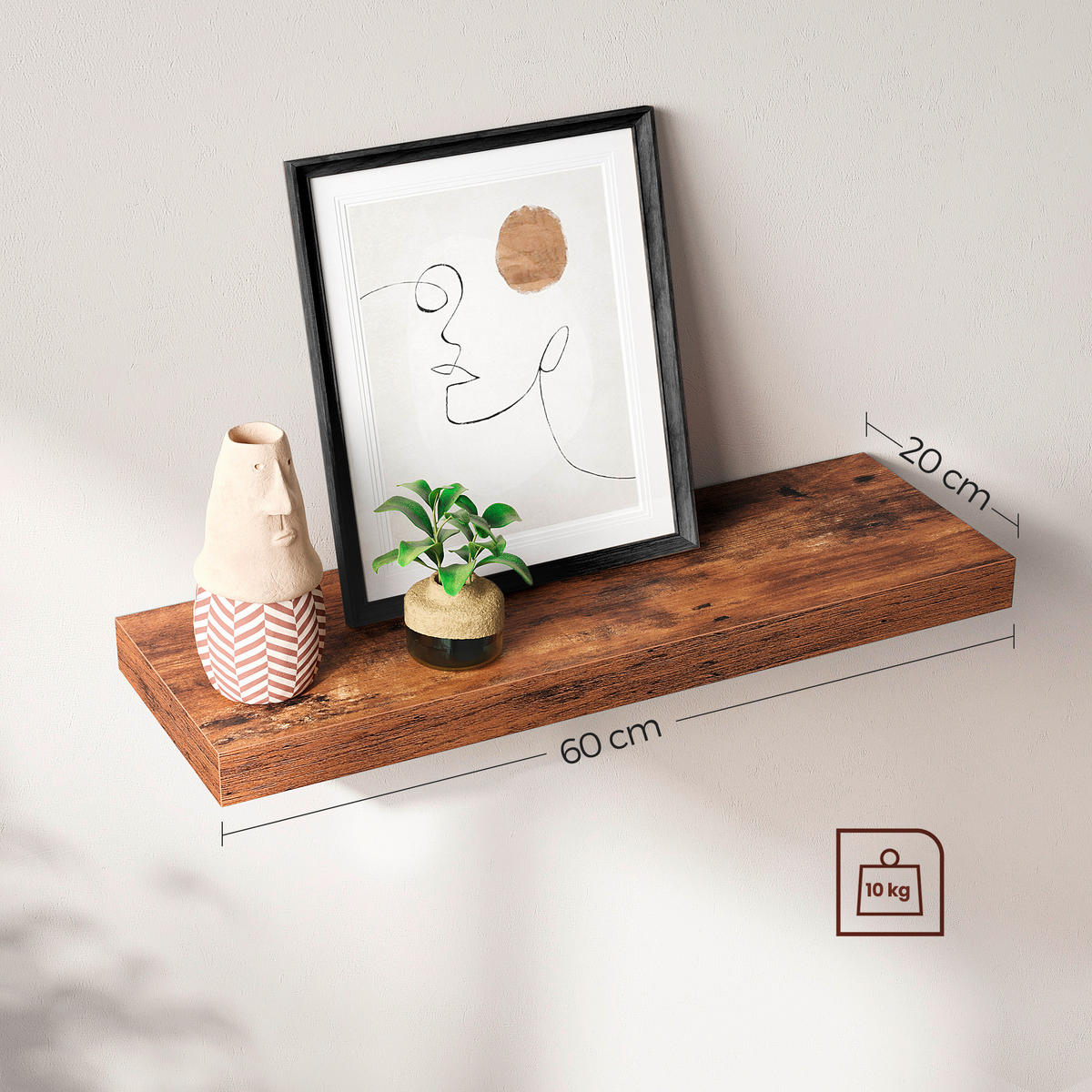 WANDBOARD in 60/3.8/20 cm Braun, Schwarz  - Schwarz/Braun, Trend, Holzwerkstoff (60/3.8/20cm) - Boxxx