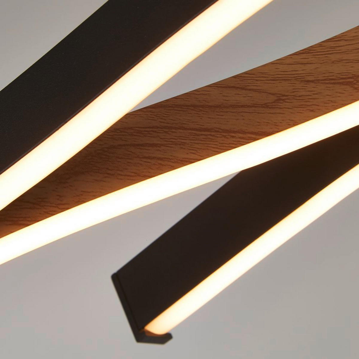 VISEČA LED-SVETILKA  Bloom Swirl /887 lm/3000 K// - črna/naravne barve, Natur, kovina (108/15/150cm)