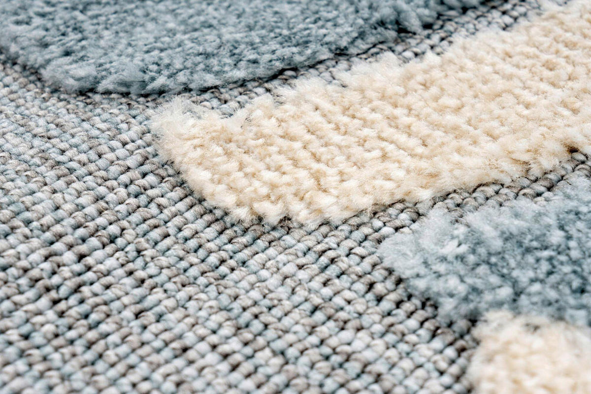 FLACHWEBETEPPICH 133/133 cm Blau rund  - Blau, Basics, Textil (133/133cm) - Kayoom