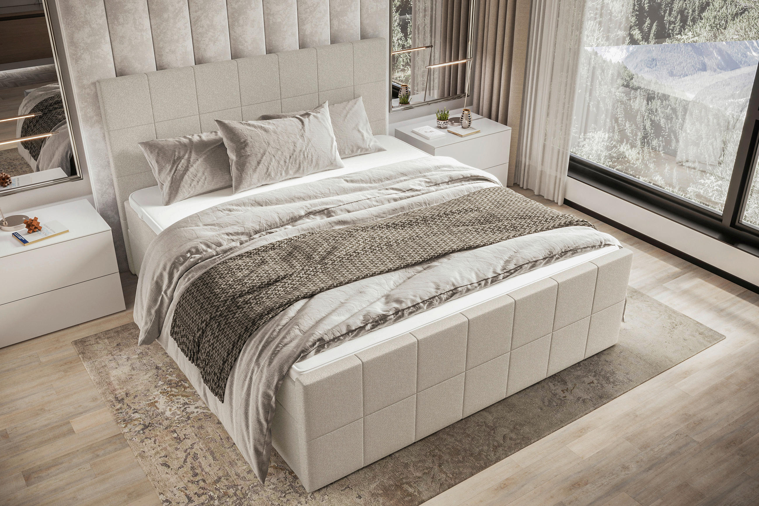 BOXBETT 160/200 cm  in Beige  - Beige, KONVENTIONELL, Kunststoff/Textil (160/200cm) - Boxxx