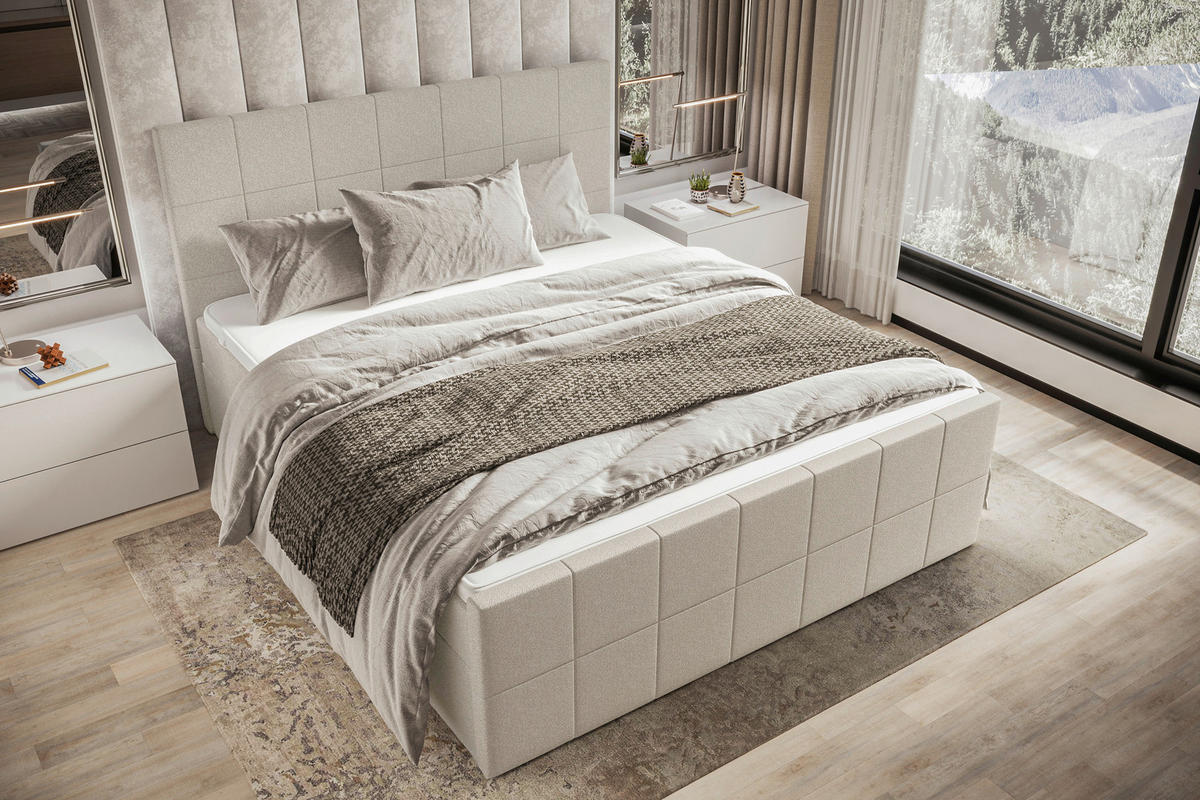 BOXBETT 160/200 cm  in Beige  - Beige, KONVENTIONELL, Kunststoff/Textil (160/200cm) - Boxxx