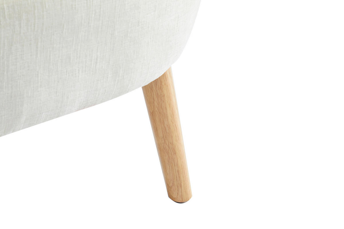COCKTAILSESSEL Flachgewebe Creme, Ecru    - Ecru/Creme, Design, Holz/Textil (72/71/74cm) - MID.YOU