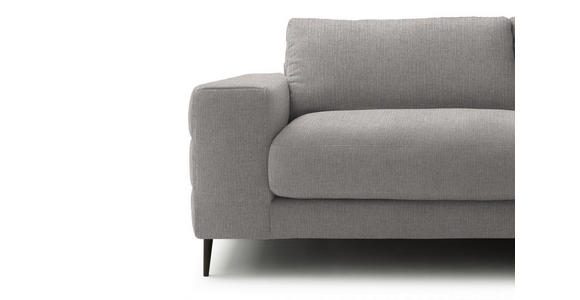 ECKSOFA  in Flachgewebe Sandfarben  253/177 cm  - Sandfarben/Schwarz, Design, Textil/Metall (253/177cm) - Dieter Knoll