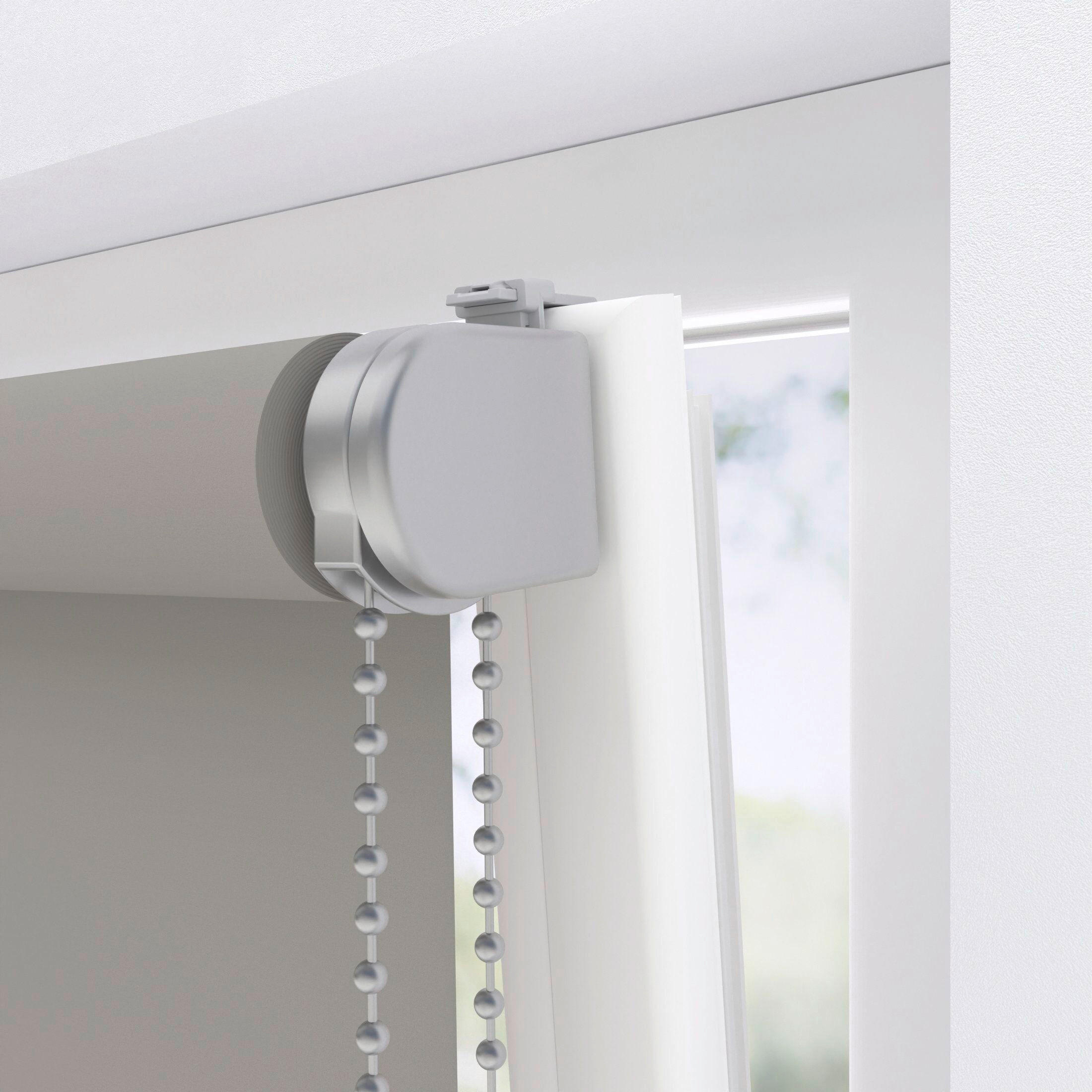 Thumbnail - Verdunkelungsrollo Bella, Grau, Textil, Uni, 80x190 cm, Länge universell einstellbar, gleichfarbige Rückseite, Alu-Unter...