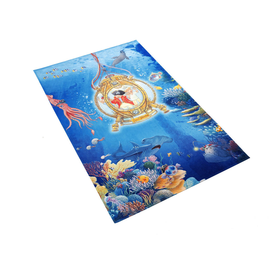 Thumbnail - Xxxl Kinderteppich Captn Sharky, Blau, Hellblau, Dunkelblau, Textil, Tier, rechteckig, 140x200 cm, Oeko-Tex® Standard 10...