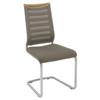 SCHWINGSTUHL  in Flachgewebe, Netz  - Edelstahlfarben/Eichefarben, Design, Holz/Textil (47/99/59cm) - Venjakob