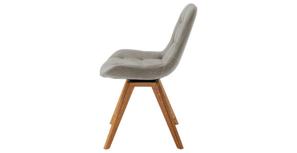 STUHL Flachgewebe Hellgrau - Hellgrau, KONVENTIONELL, Holz/Textil (56/84/63cm) - Carryhome