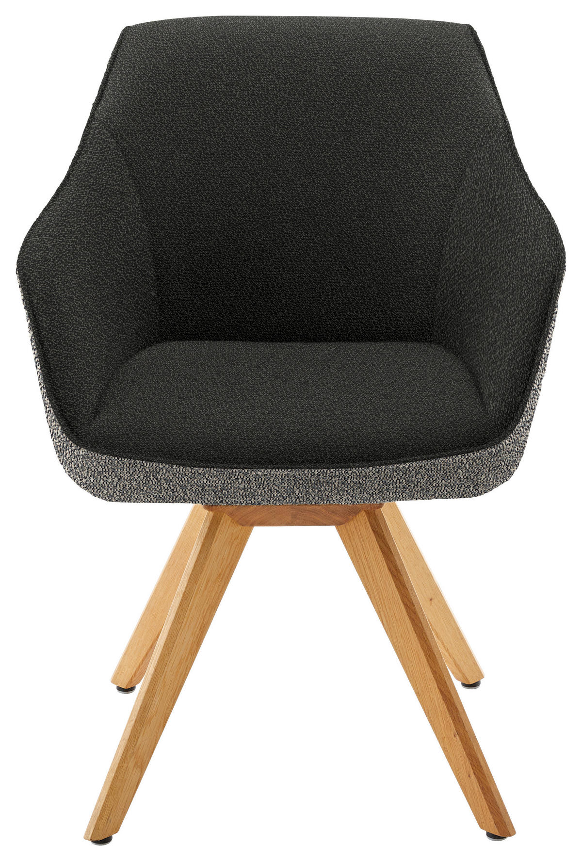 ARMLEHNSTUHL  in Flachgewebe  - Eichefarben/Anthrazit, Design, Holz/Textil (60/84/68cm) - Koinor