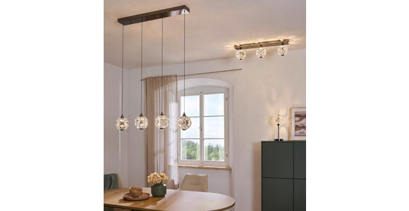 LED-HÄNGELEUCHTE 93/15/150 cm  - Chromfarben, Trend, Glas/Metall (93/15/150cm) - Ambiente