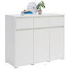 KOMODA  120/103/48 cm  bela  - boja aluminijuma/bela, Dizajnerski, pločasti materijal/plastika (120/103/48cm) - Carryhome