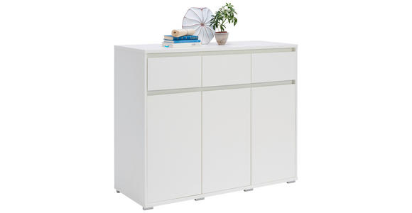 KOMMODE in 120/103/48 cm - Alufarben/Weiß, Design, Holzwerkstoff/Kunststoff (120/103/48cm) - Carryhome