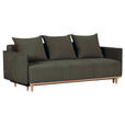 SCHLAFSOFA Chenille Dunkelgrau  - Dunkelgrau/Beige, Design, Holz/Textil (205/75/100cm) - Xora