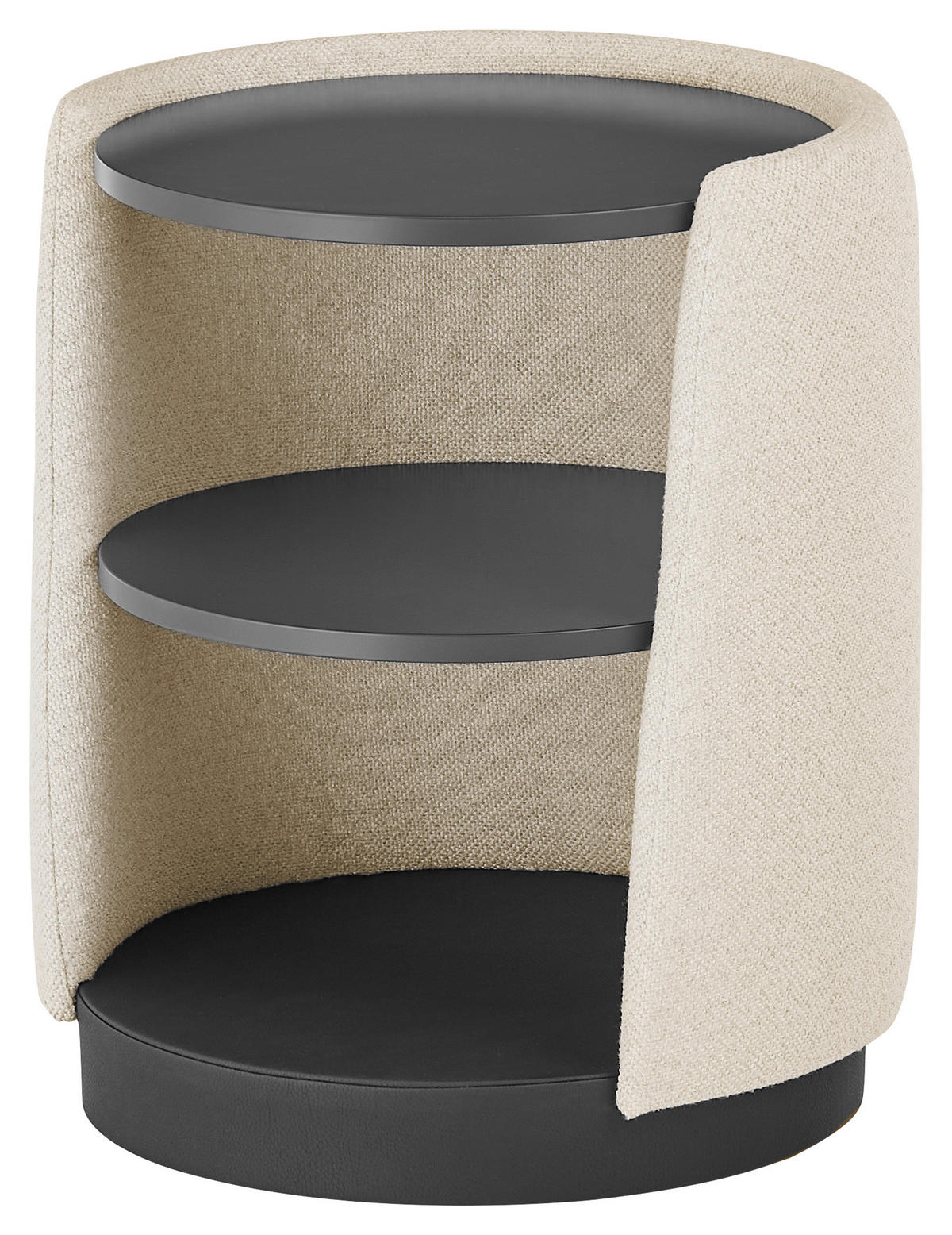 NACHTSCHRANK 48/57,5/48 cm Fichte, Kiefer Schichtholz, Sperrholz, Hartholz  - Creme/Schwarz, Design, Holz/Holzwerkstoff (48/57,5/48cm) - Dieter Knoll