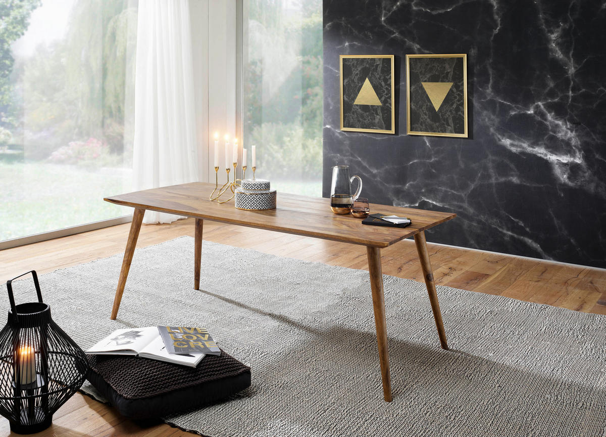 ESSTISCH Sheesham massiv rechteckig Sheeshamfarben  - Sheeshamfarben, Design, Holz (160/80/76cm) - MID.YOU