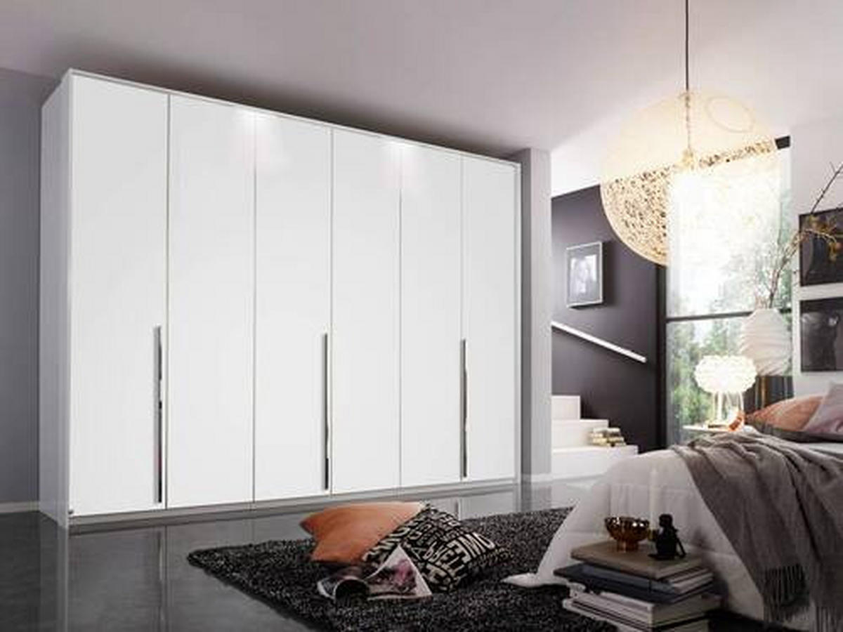 DREHTÜRENSCHRANK 301/223/60 cm 6-türig Weiß  - Chromfarben/Weiß, Design, Holzwerkstoff/Metall (301/223/60cm) - home24