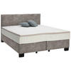 BOXSPRINGBETT 160/200 cm  in Hellgrau  - Hellgrau/Schwarz, Design, Kunststoff/Textil (160/200cm) - Hom`in
