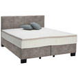 BOXSPRINGBETT 160/200 cm  in Hellgrau  - Hellgrau/Schwarz, Design, Kunststoff/Textil (160/200cm) - Hom`in