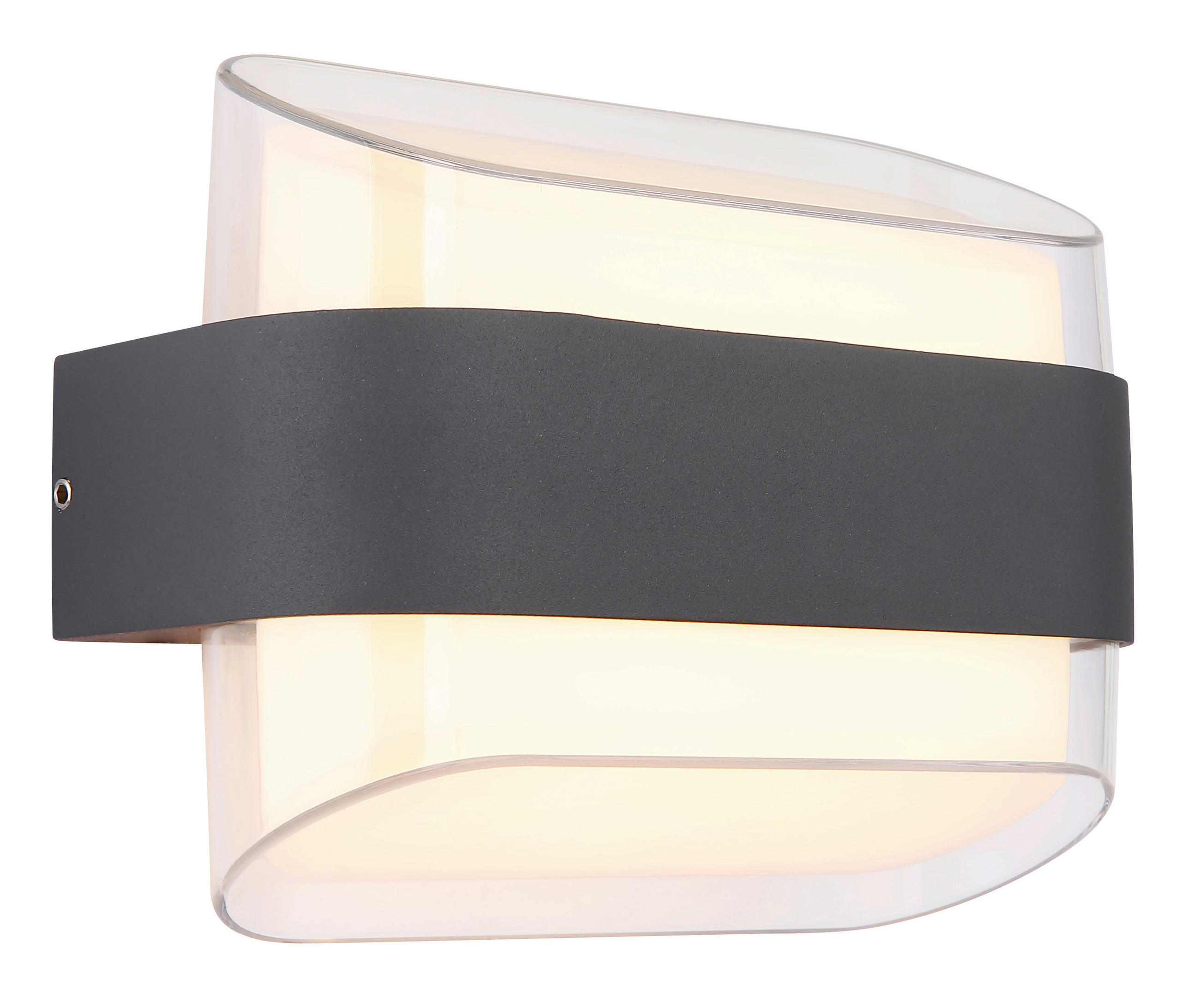 AUSSENWANDLEUCHTE - Transparent/Anthrazit, Design, Kunststoff/Metall (16/7,8/12,5cm) - Globo