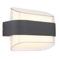 AUSSENWANDLEUCHTE - Transparent/Anthrazit, Design, Kunststoff/Metall (16/7,8/12,5cm) - Globo