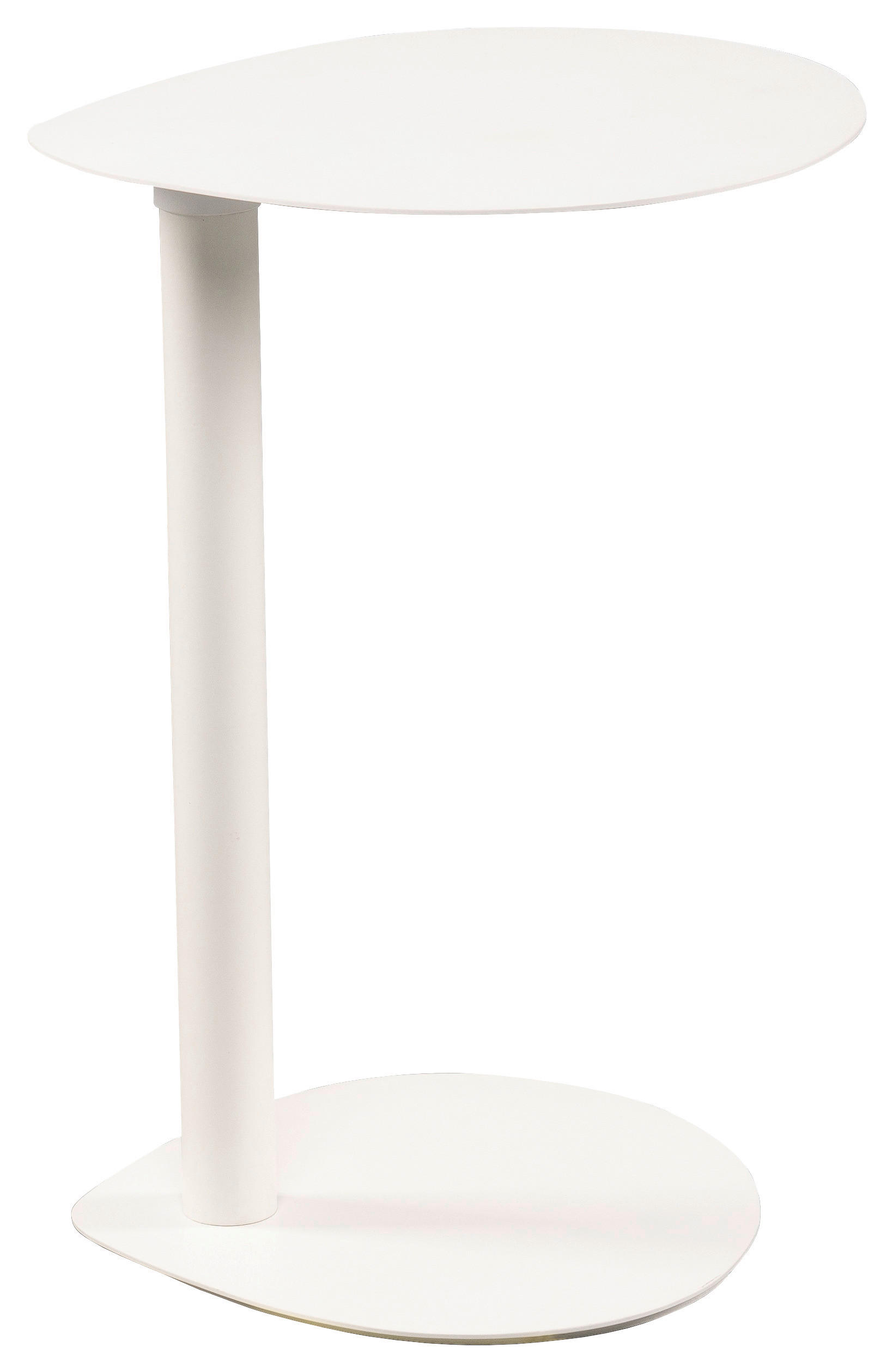 BEISTELLTISCH 34/32/46 cm Weiß oval  - Weiß, Design, Metall (34/32/46cm) - Xora