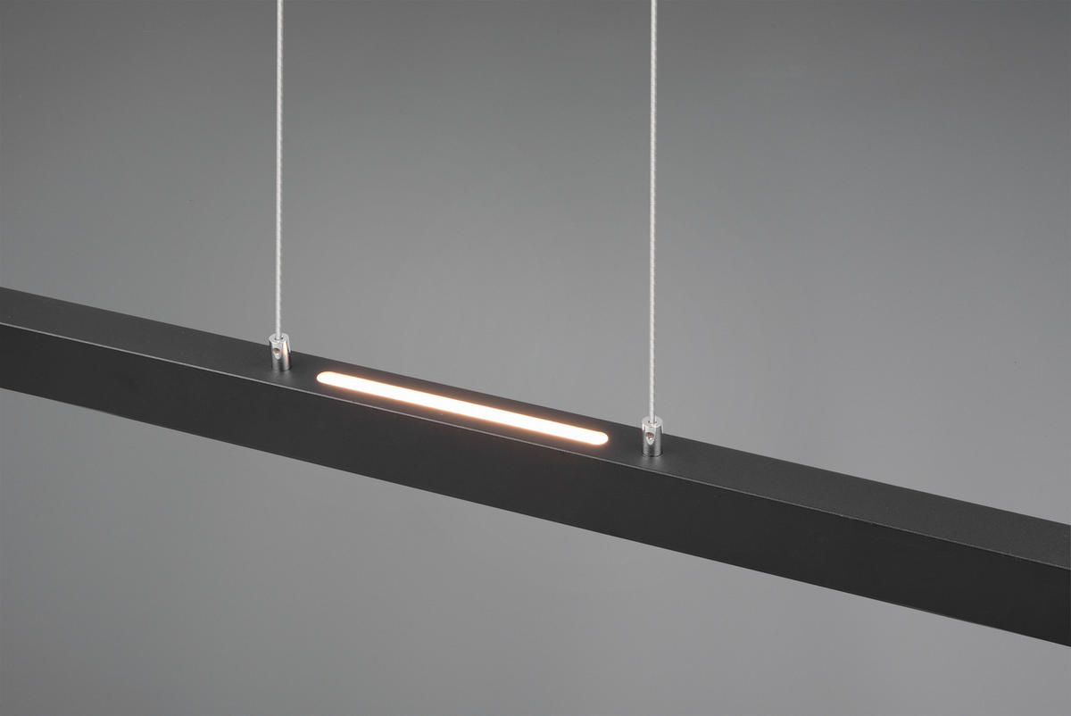 LED-HÄNGELEUCHTE Belfast 115,5/14,2/150 cm   - Schwarz/Weiß, Basics, Kunststoff/Metall (115,5/14,2/150cm) - Trio Leuchten