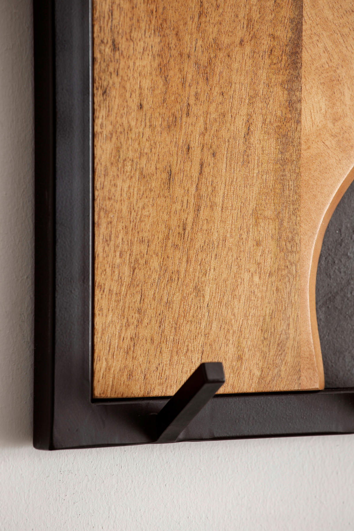 WANDGARDEROBE  in Mangoholz massiv Braun, Schwarz  - Schwarz/Braun, LIFESTYLE, Holz/Kunststoff (80/36/6cm) - MID.YOU