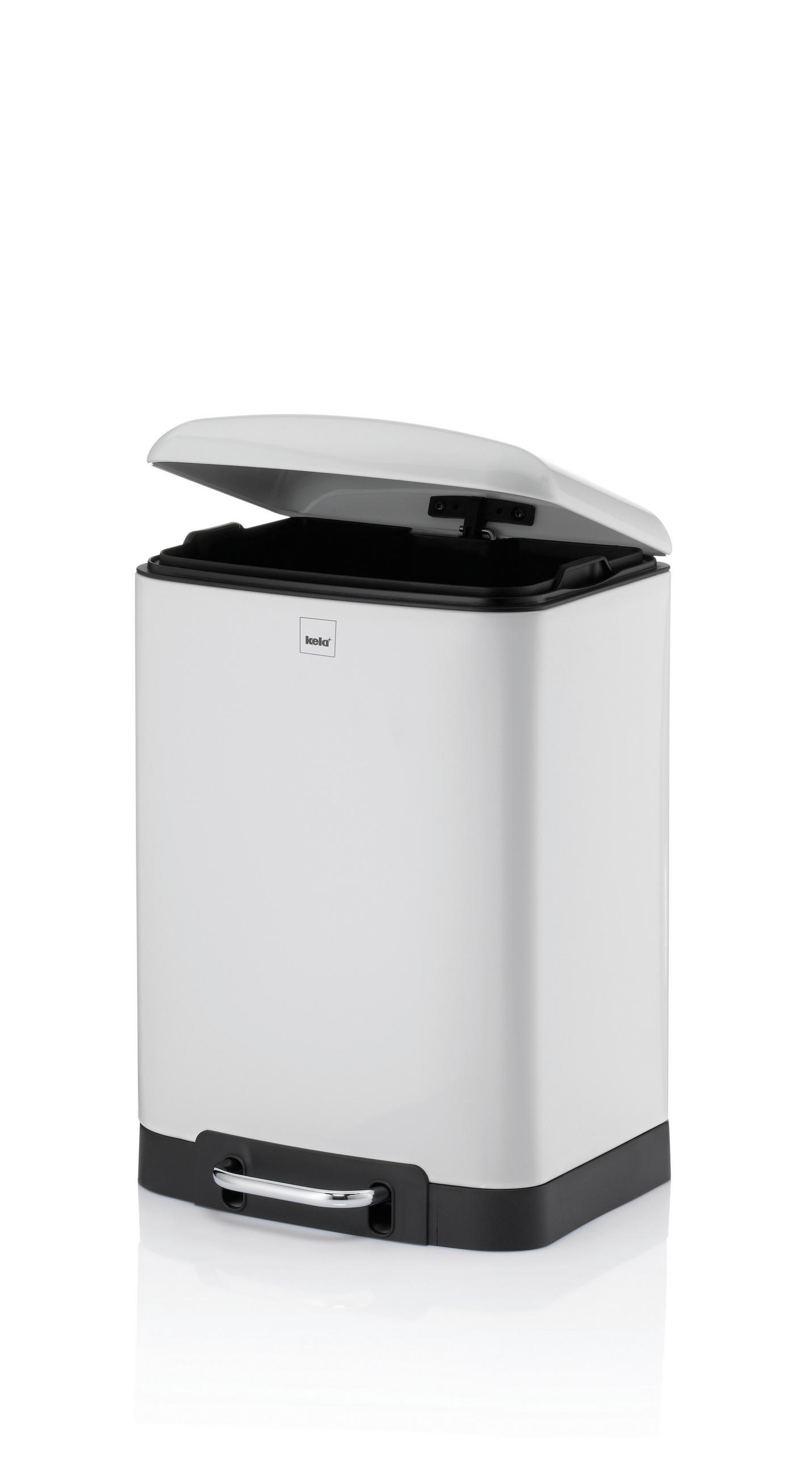 TRETEIMER Davino 12 L  - Schwarz/Weiß, Basics, Kunststoff/Metall (27/23,5/40cm) - Kela