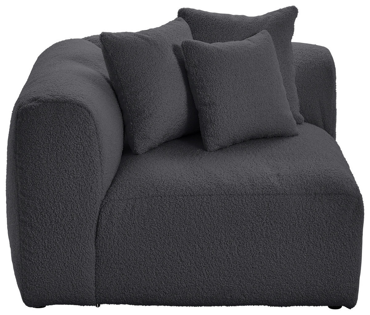 SOFAELEMENT in Flachgewebe, Teddystoff Dunkelgrau  - Dunkelgrau, Trend, Textil (115/70/115cm) - Livetastic