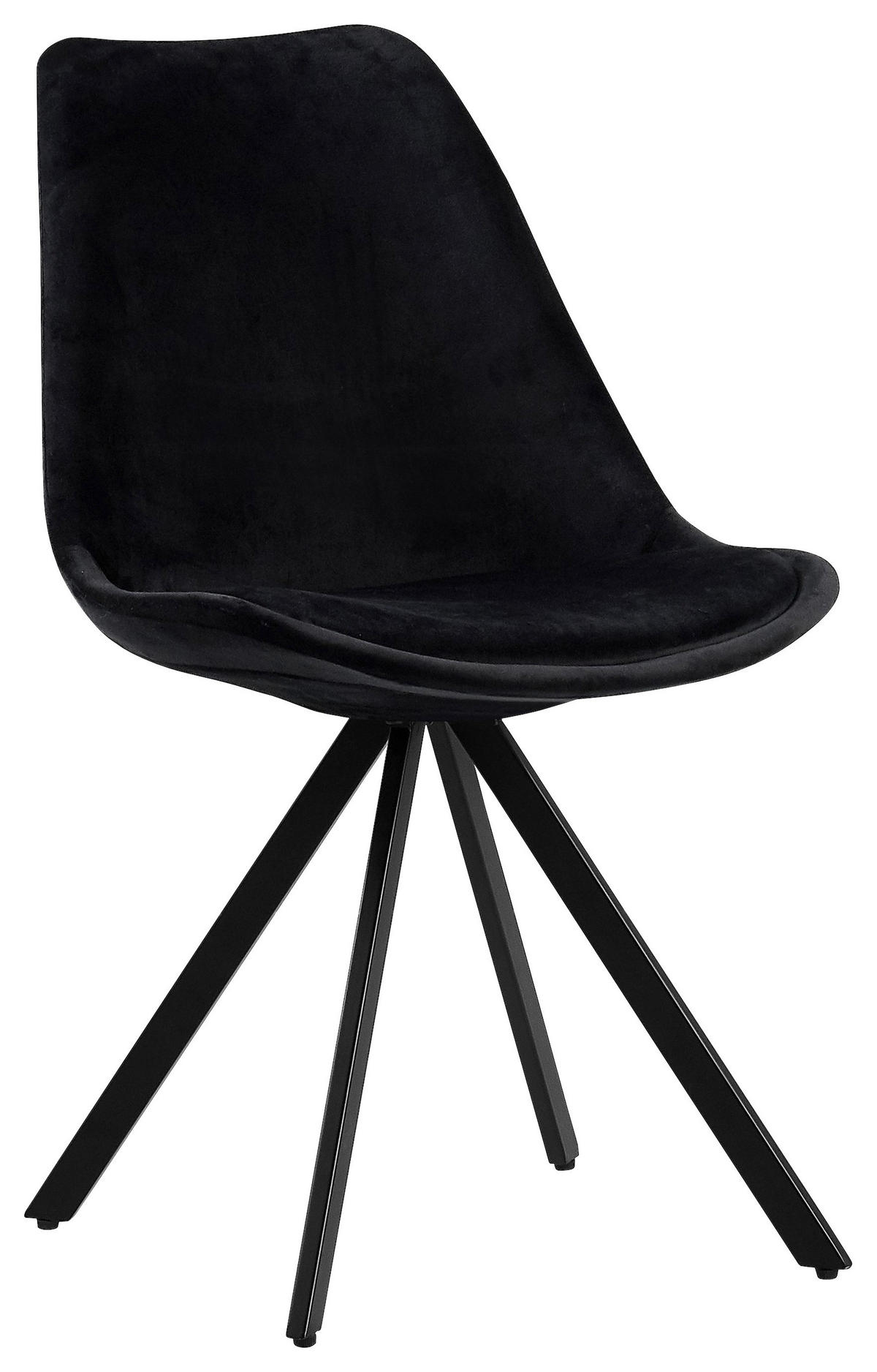 SADA ŽIDLÍ 4 kusy - černá, Konvenční, kov/textil (50/83/51cm) - MID.YOU