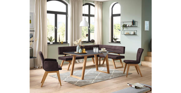 ECKBANK 215/155 cm in Dunkelbraun - Eichefarben/Dunkelbraun, KONVENTIONELL, Holz/Textil (215/155cm) - Dieter Knoll