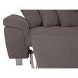 ECKSOFA in Cord Anthrazit  - Anthrazit/Silberfarben, Design, Textil/Metall (257/226cm) - Xora