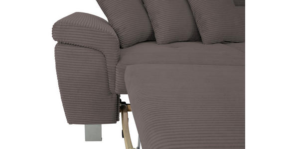 ECKSOFA in Cord Anthrazit  - Anthrazit/Silberfarben, Design, Textil/Metall (257/226cm) - Xora