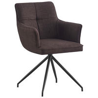 ŽIDLE S PODRUČKAMI, železo, tkaná látka, hnědá, černá - černá/hnědá, Design, kov/textil (58/84/62,5cm) - Novel