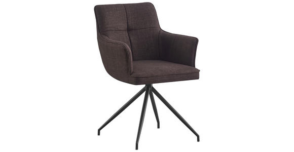 ARMLEHNSTUHL in Eisen Webstoff - Schwarz/Braun, Design, Textil/Metall (58/84/62,5cm) - Novel