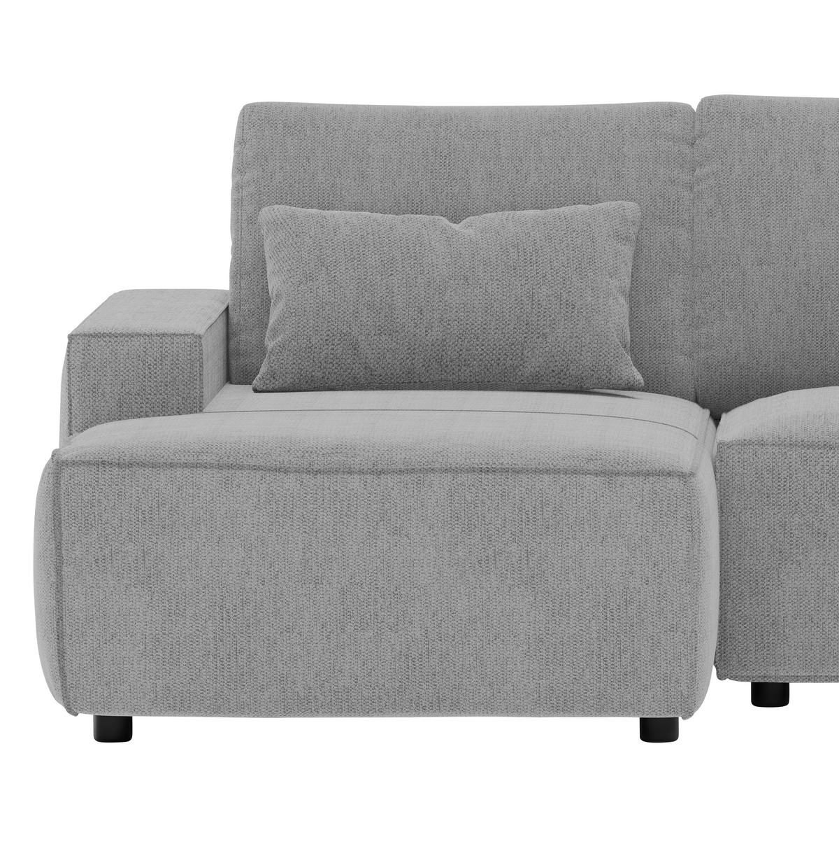 ECKSCHLAFSOFA in Chenille Silberfarben  - Silberfarben/Schwarz, Modern, Kunststoff/Textil (154/247cm) - Livetastic