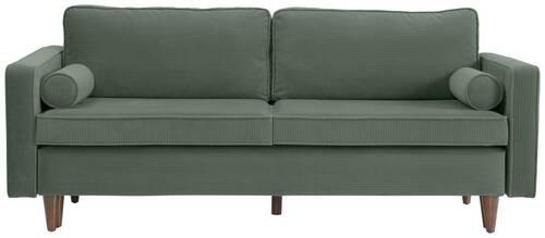 SCHLAFSOFA Cord Grün  - Buchefarben/Grün, MODERN, Holz/Textil (208/78/96cm) - Livetastic