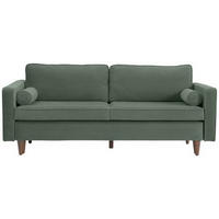 SCHLAFSOFA Cord Grün  - Buchefarben/Grün, MODERN, Holz/Textil (208/78/96cm) - Livetastic